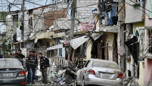 Casas destruídas após explosão em Guayaquil, no Equador