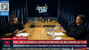 Programa Os Pingos nos Is mostra cena de Bolsonaro no Flow