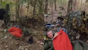 soldado russo dormindo