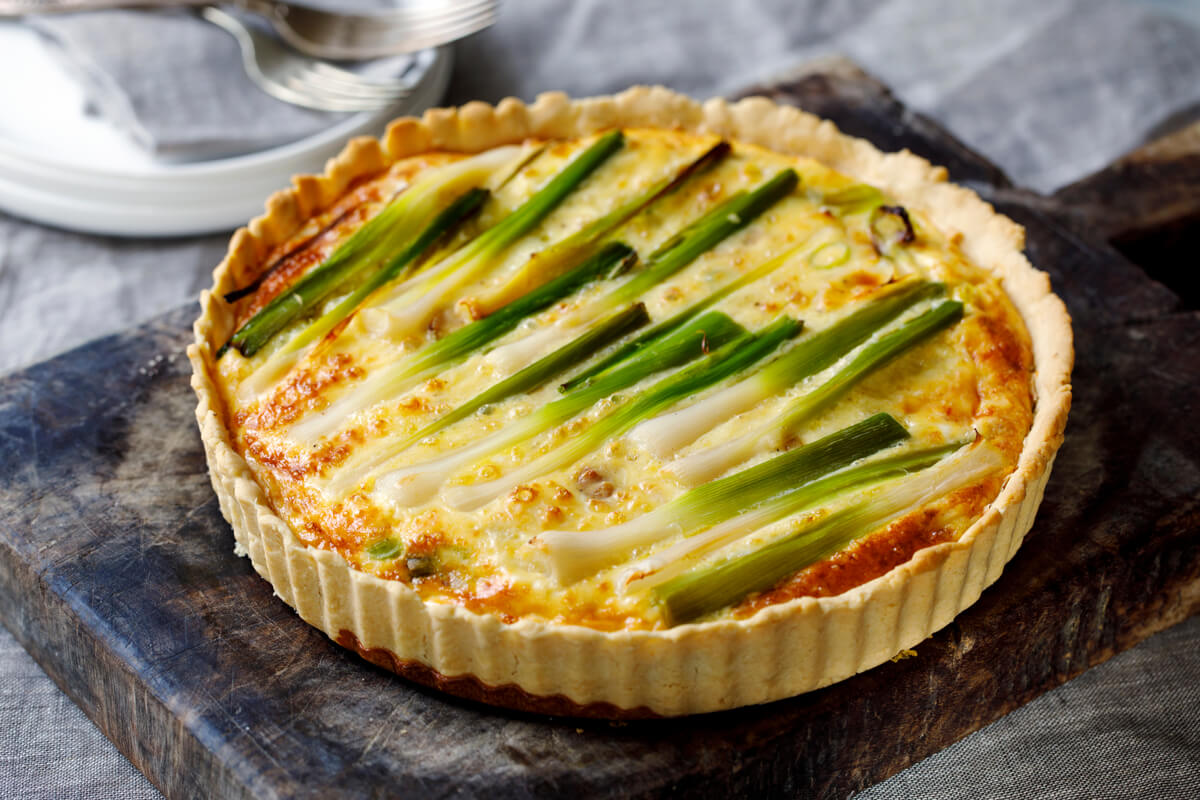 Quiche de alho poró 