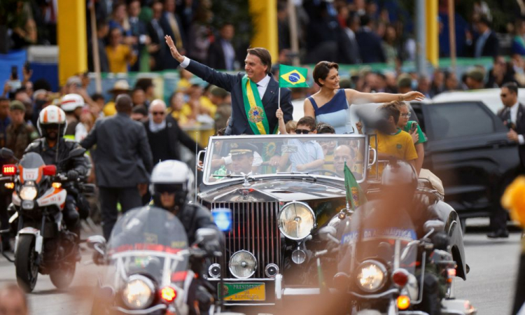 Bolsonaro e Michele desfile de 7 de setembro