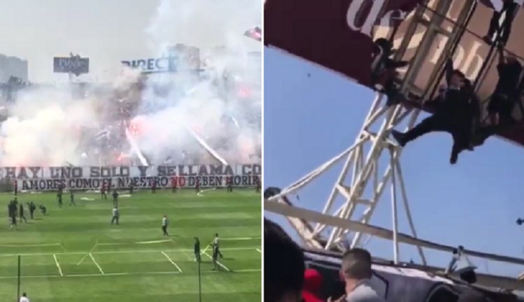 Estrutura do estádio do Colo-Colo desaba durante treino aberto e deixa dez feridos; assista 11 chile 3