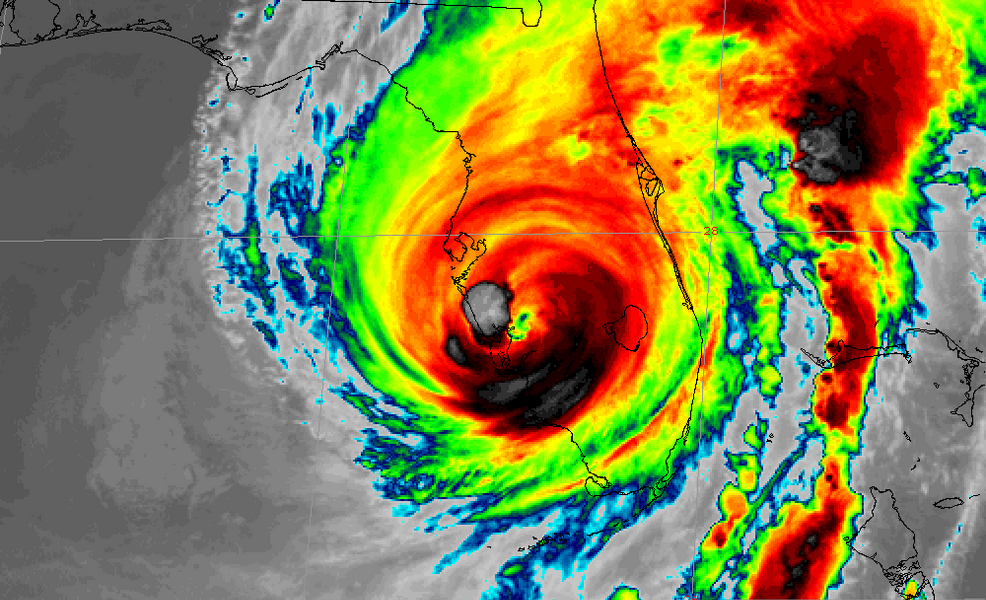 Imagens da Nasa revelam a força do furacão Ian, que atingiu a costa da Flórida nesta quarta-feira, 28