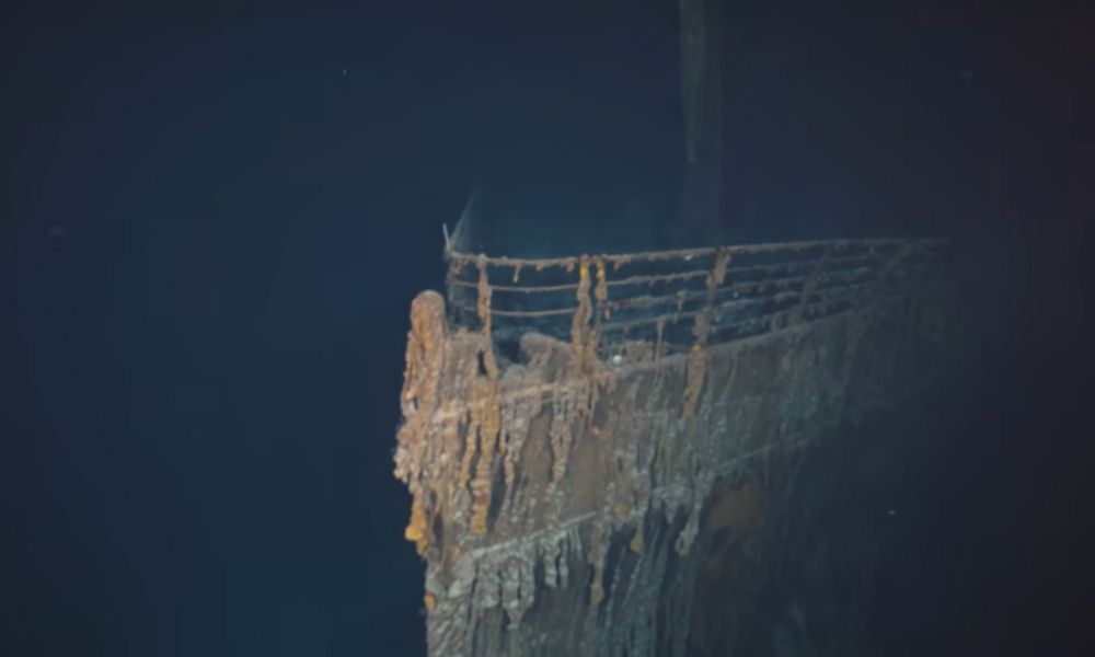 Imagens em 8K possibilitam que os especialistas possam analisar a decadência do Titanic com mais precisão │Reprodução/OceanGate Expedition