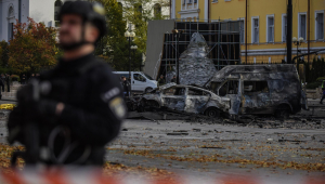 Bombardeio em Kiev, na Ucrânia