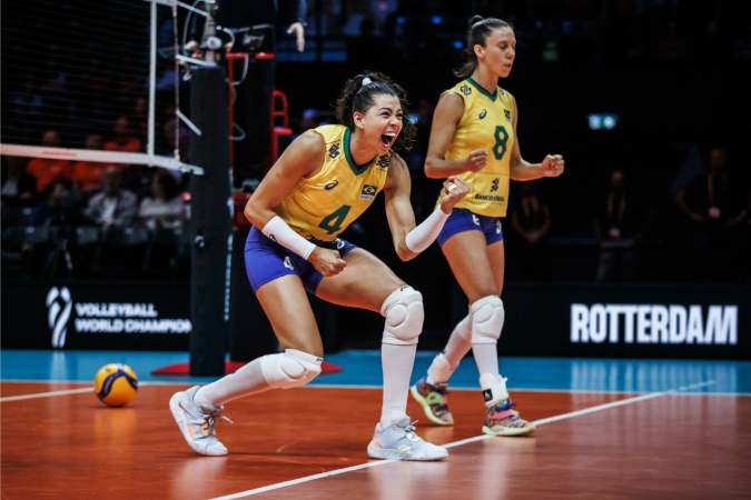 Carolana foi o destaque do Brasil na vitória sobre Porto Rico pelo Mundial de Vôlei