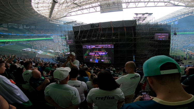 telão no allianz parque; palmeiras