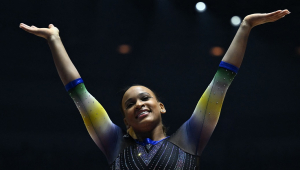Rebeca Andrade conquistou a medalha de bronze no solo do Mundial de Ginástica Artística