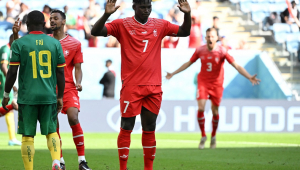 Embolo marcou para a Suíça na partida contra Camarões