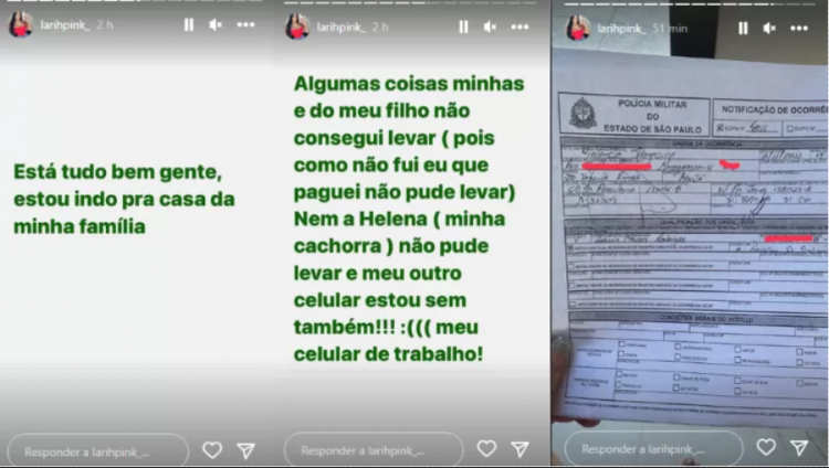 mensagens larissa novais, namorada da mc dricka