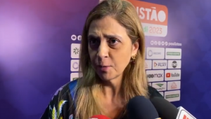 Leila Pereira falou com a imprensa depois de participar do sorteio da fase de grupos do Paulistão 2023