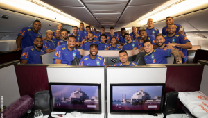 seleção brasileira em avião rumo ao Catar