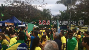 Manifestantes pedem no Ibirapuera, em São Paulo, para que as Forças Armadas 'salvem o Brasil'