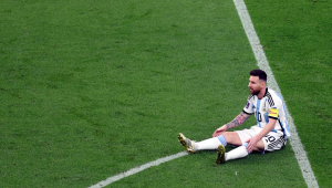 Lionel Messi durante partida entre Argentina e Croácia