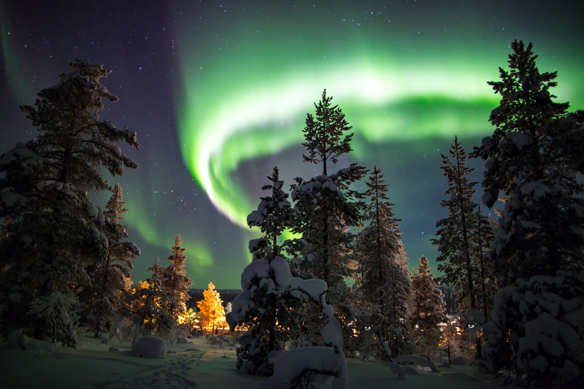 Aurora boreal, Lapônia 