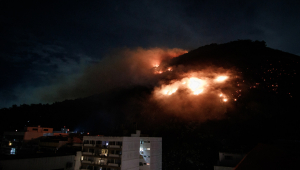 incêndio em morro em copacabana; rio de janeiro