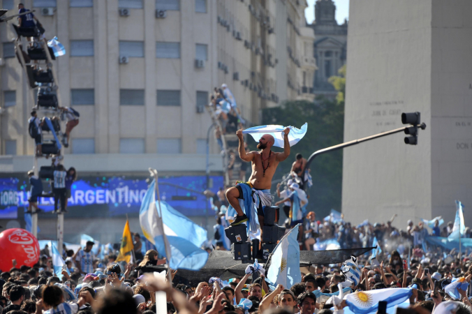 festa da torcida argentina em Buenos Aires