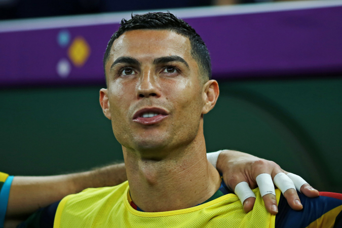 Cristiano Ronaldo was on the bench and played less than 20 minutes against Switzerland
