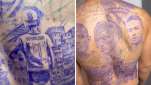 tatuagem de Richarlison homenageia Ronaldo, Neymar e Pelé