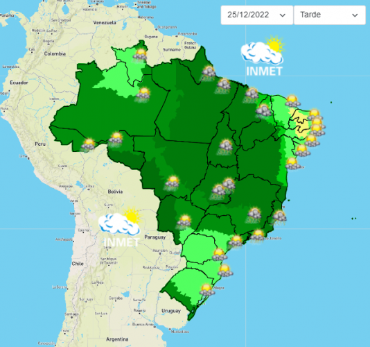 previsão do tempo para o Natal