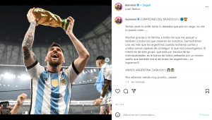 postagem de Messi no Instagram