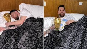 Messi dormiu com a taça da Copa do Mundo 2022