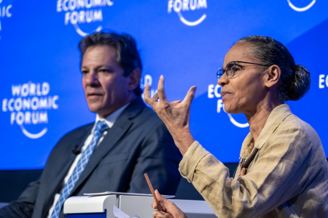 Marina Silva e Fernando Haddad em Davos
