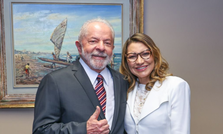 Presidente do Brasil Lula e a primeira-dama Janja