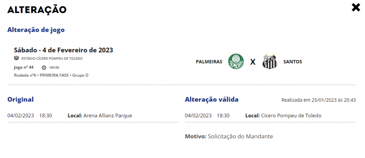 FPF confirma mudança de estádio no jogo entre Palmeiras e Santos