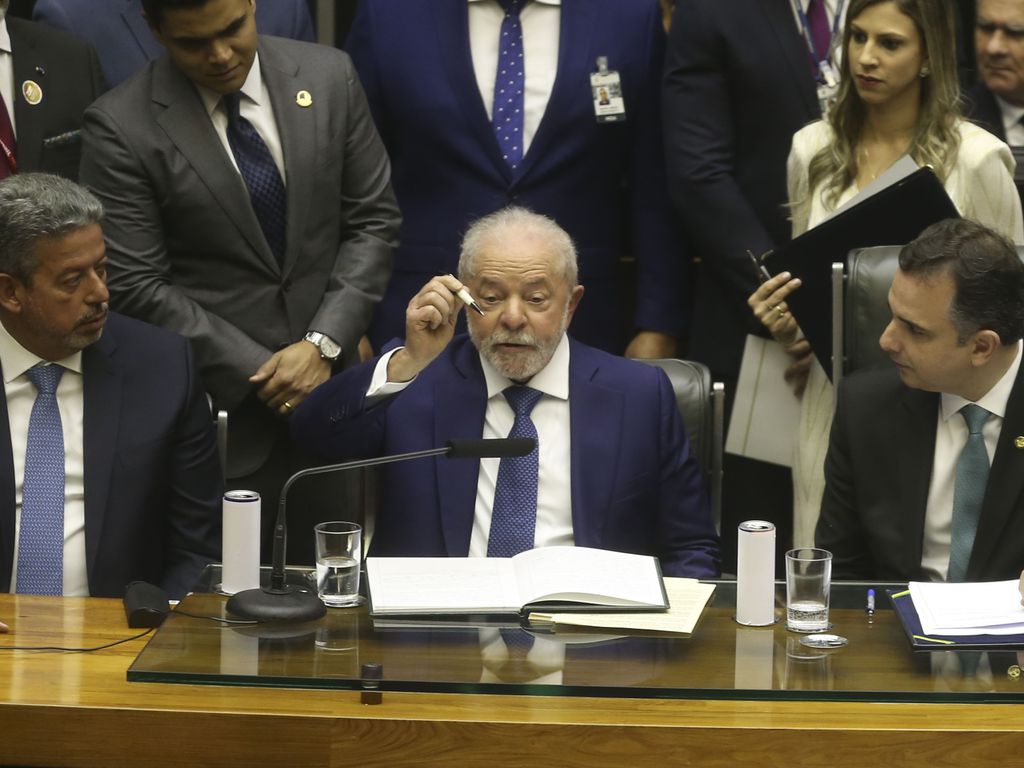 Lula, Pacheco e Lira no Congresso Nacional