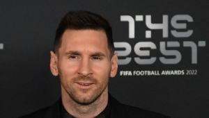 Messi durante premiação do Fifa The Best 2022