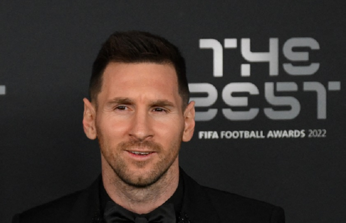 Messi durante premiação do Fifa The Best 2022