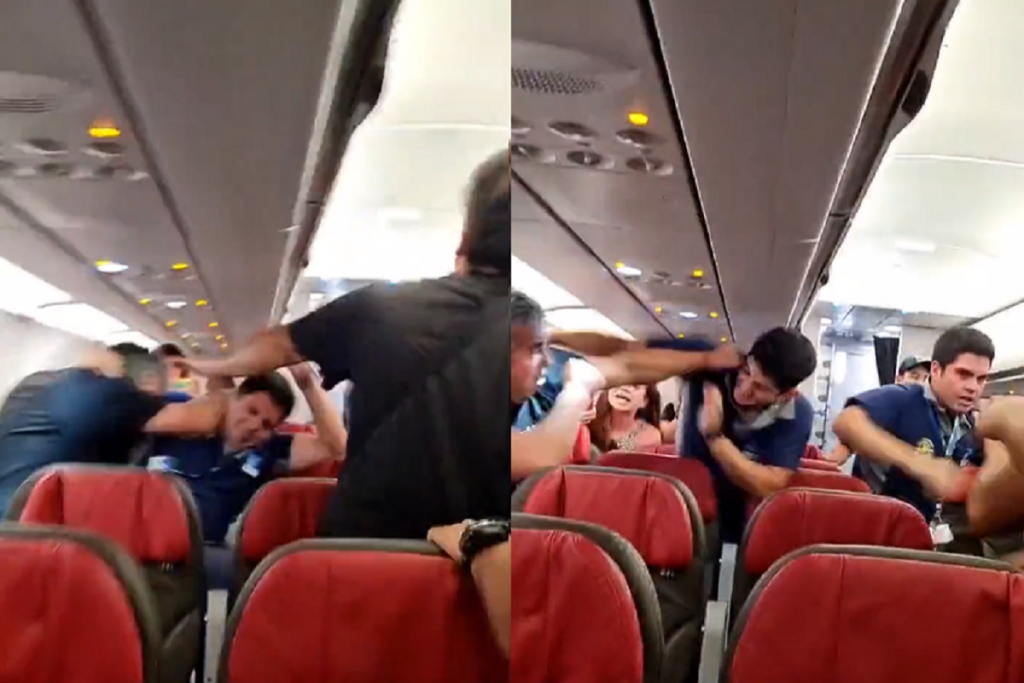 passengers and staff of the Chilean Air Force star in a fight on an airplane;  He watches