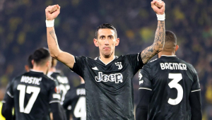 Di María marcou três vezes na vitória da Juventus sobre o Nantes