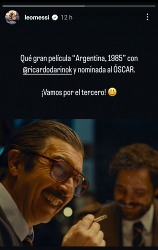 Messi 'recomendou' o filme 'Argentina 1985' aos seguidores