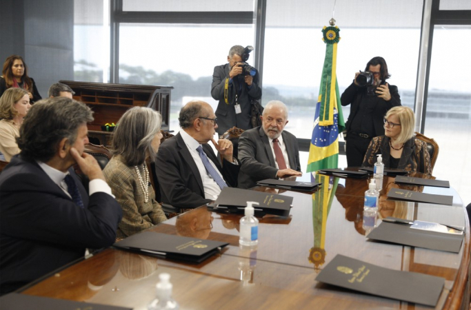 Ministros do STF recebem o presidente eleito Luiz Inácio Lula da Silva no STF.