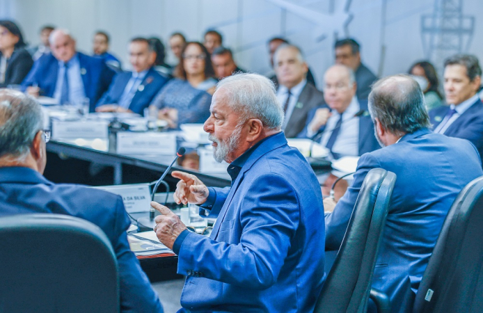 Luiz Inácio Lula da Silva, durante 1ª Reunião Extraordinária do Conselho Nacional de Política Energética – CNPE. Ministério de Minas e Energia, 9º andar, Sala Plenária, Brasília