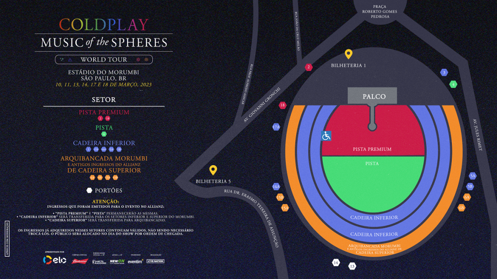 Morumbi Coldplay Access Map
