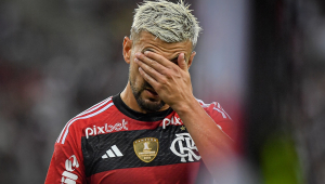Giorgian Arrascaeta durante partida do Flamengo no Campeonato Carioca