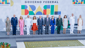 Presidente da República, Luiz Inácio Lula da Silva, durante cerimônia de apresentação dos oficiais-generais recém-promovidos, no Palácio do Planalto, Brasília