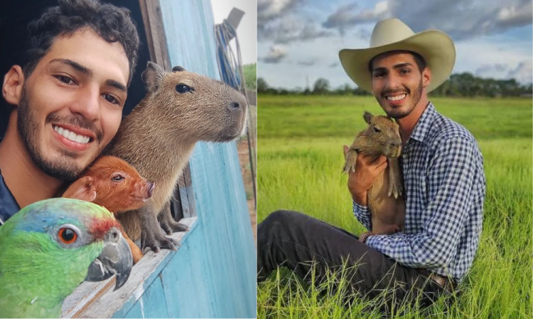 Em prantos, tiktoker devolve capivara ao Ibama: Pelo bem dela