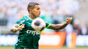 Jogador do Palmeiras domina bola no peito