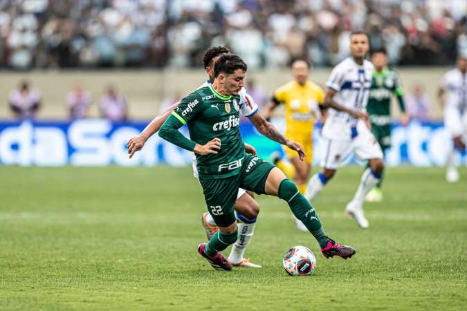 Píquerez durante duelo do Palmeiras contra o Água Santa, na Arena Barueri