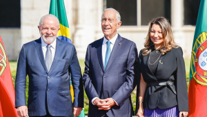 Lula, Marcelo Rebelo de Sousa e Janja em Portugal