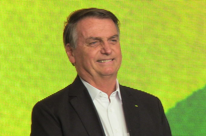 O ex-presidente, Jair Bolsonaro (PL), participa da cerimônia de posse da deputada federal Rosana Valle (SP) como nova presidente do PL