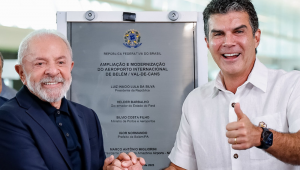 Presidente Lula durante visita e inauguração das obras de modernização do Aeroporto Internacional de Belém