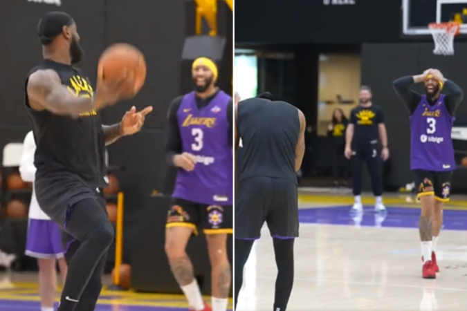 lebron james em treino do los angeles lakers