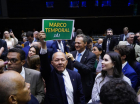 Dep. Coronel Chrisóstomo (PL - RO) durante votação do Marco Temporal na Câmara dos Deputados