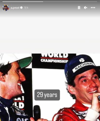 Alain Prost faz homenagem para Senna nas redes sociais