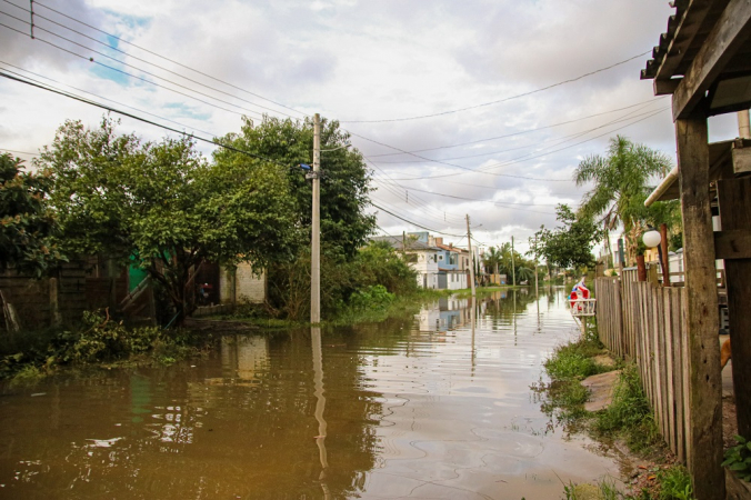 Áreas de alagamento na cidade de Pelotas, no Rio Grande do Sul